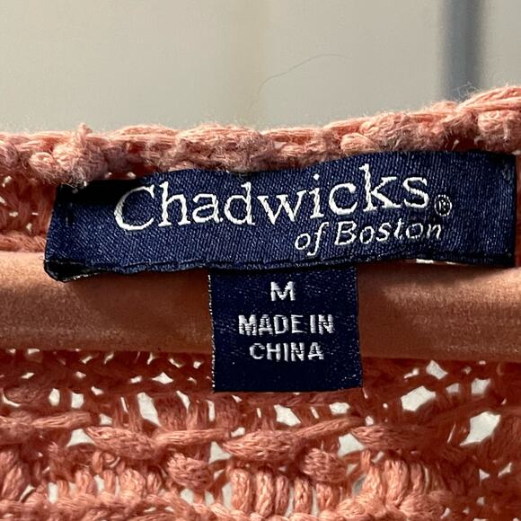 Chadwicks of Boston, pink knit side button sweater, medium - Picture 3 of 4